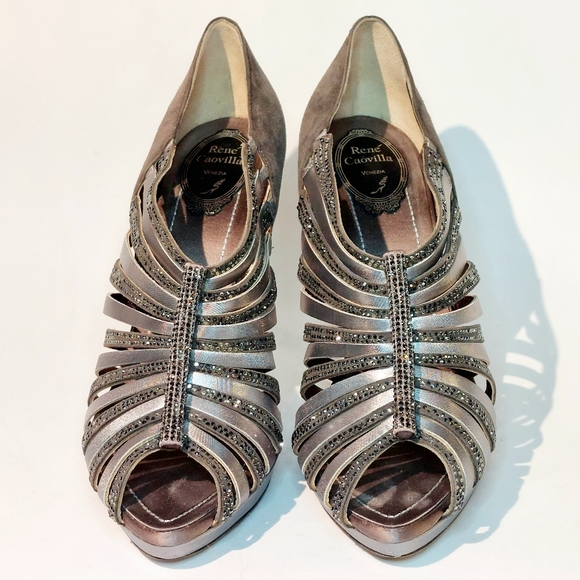 René Caovilla silver swarowski crystal embellished cage pumps, EU41 - Picture 3 of 17